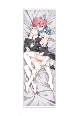 Rem and Ram Re Zero Anime Wall Poster Banner Japanese Art