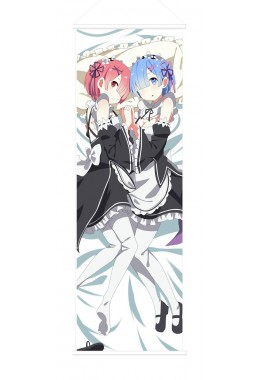 Rem and Ram Re Zero Anime Wall Poster Banner Japanese Art