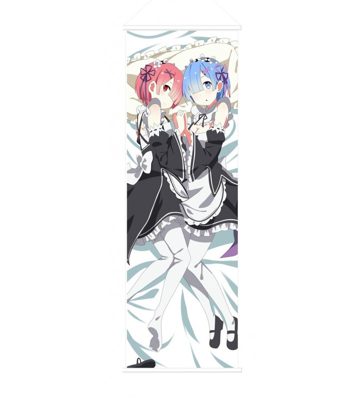 Rem and Ram Re Zero Anime Wall Poster Banner Japanese Art