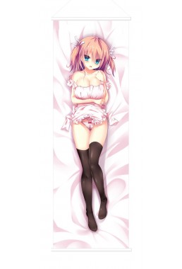 Simple Kawaii Girl Scroll Painting Wall Picture Anime Wall Scroll Hanging Deco