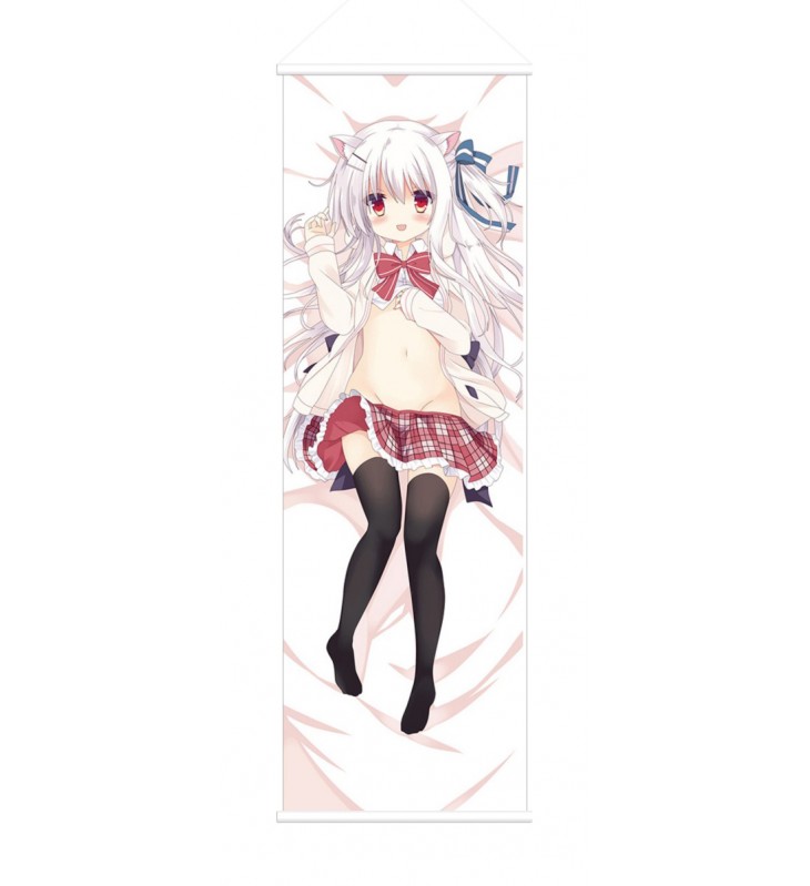 White Hair Girl Anime Wall Poster Banner Japanese Art