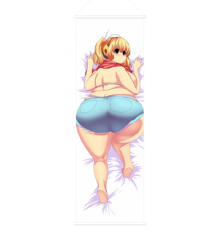 Yellow Haired Chubby Girl Anime Wall Poster Banner Japanese Art