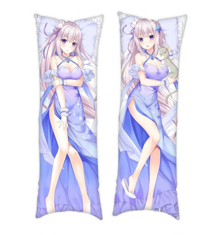 ReZero Emilia Anime Dakimakura Japanese Hugging Body PillowCover