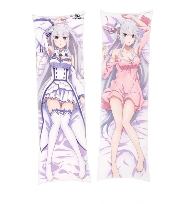 Re-Zero Starting Life in Another World Emilia Anime Dakimakura Japanese Hugging Body PillowCases